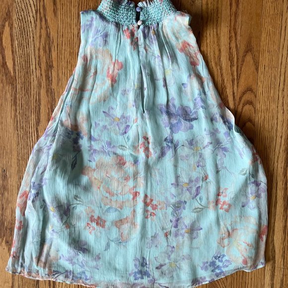 SOLD Alice + Olivia Green Floral Sleeveless Halter Neck Blouse Top Women's Sz XS - Picture 5 of 7